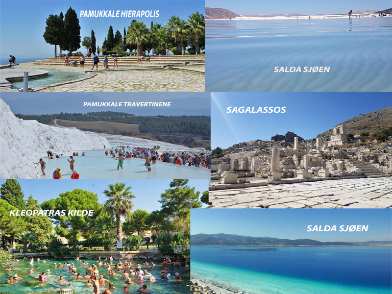 Pamukkale rundtuur Tyrkia Hierapolis, Kleopatras kilde Salda Lake og Sagalassos Tyrkia